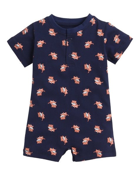 LITTLE ANGELS - Tiger Print Round-Neck Romper