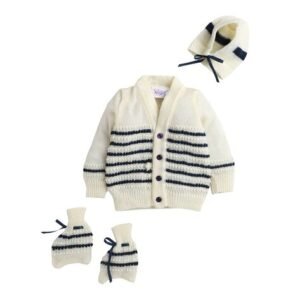 LITTLE ANGELS Striped Sweater with Cap & Socks