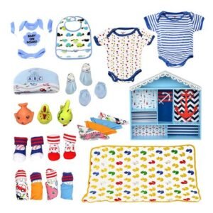 Little Surprise Box Wooden Dollhouse New Born Baby Hamper Set