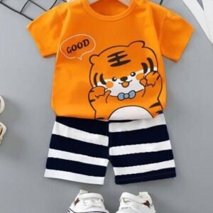 Lofn Boys Graphic Round-Neck T-Shirt & Shorts Set