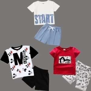 Lofn Boys Pack of 3 Printed Shorts & T-Shirts Set