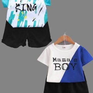 Lofn Pack Of 2 Graphic Print T-Shirt & Shorts Set