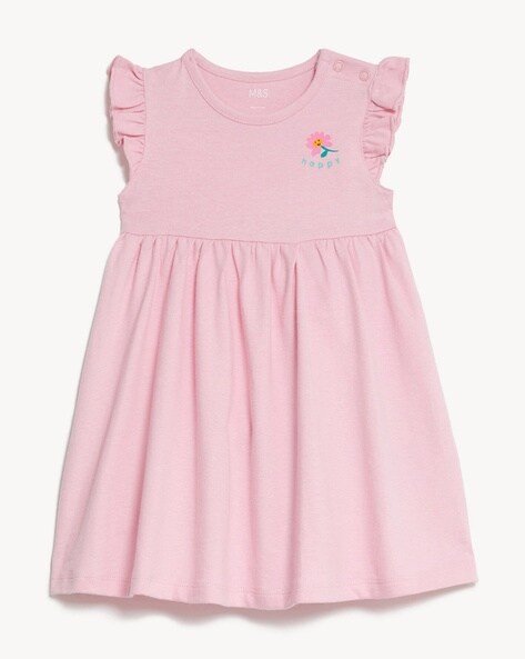 Marks & Spencer Fit & Flare Dress with Ruffled Sleeves