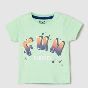 MAX Boys Typographic Print Regular Fit Crew-Neck T-Shirt