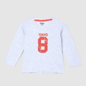 MAX Boys Regular-Fit Typographic Print Crew-Neck T-Shirt