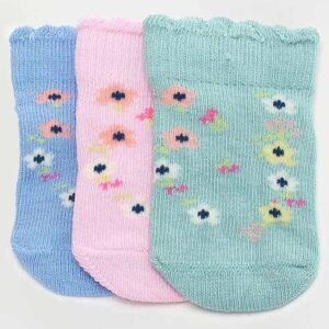 MAX Pack of 3 Printed Ankle-Length Socks