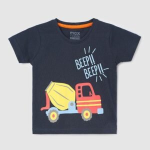 MAX Boys Graphic Print Regular Fit Round-Neck T-Shirt