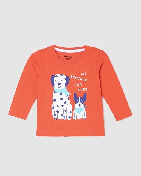 MAX Boys Regular-Fit Typographic Print Crew-Neck T-Shirt