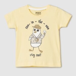 MAX Boys Typographic Print Regular Fit Crew-Neck T-Shirt