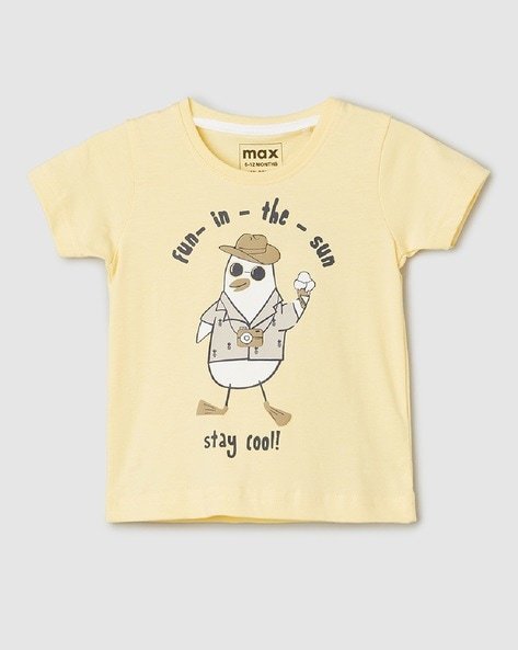 MAX Boys Typographic Print Regular Fit Crew-Neck T-Shirt