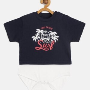 METRO KIDS COMPANY - Graphic Print Rompers with Short Sleeves