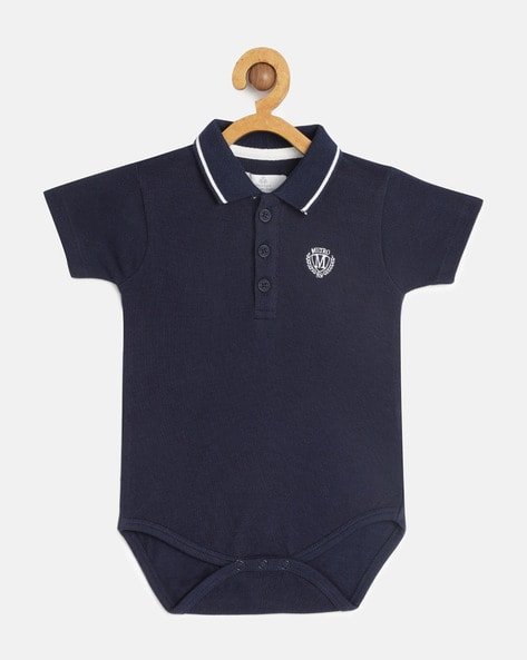 METRO KIDS COMPANY - Logo Print Rompers with Short Sleeves