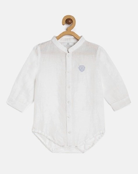 METRO KIDS COMPANY - Logo Print Baby Rompers with Button Closure