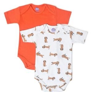Miarcus - Pack of 2 Printed Rompers with Snap Button Closure