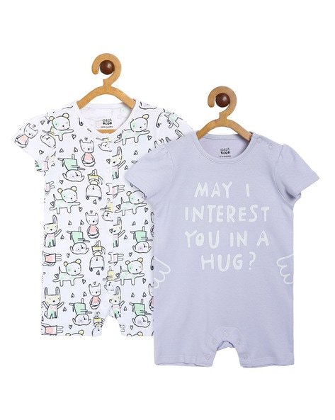 MINI KLUB - Pack of 2 Printed Round-Neck Rompers