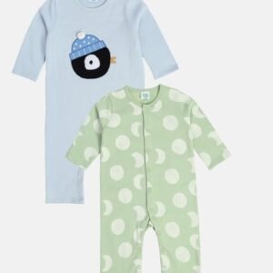 Miniklub - Boys Pack of 2 Printed Cotton Rompers