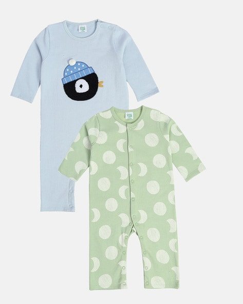 Miniklub - Boys Pack of 2 Printed Cotton Rompers