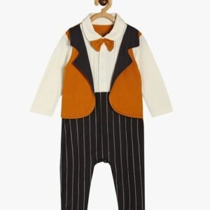 Miniklub - Boys Striped Rompers with Overcoat