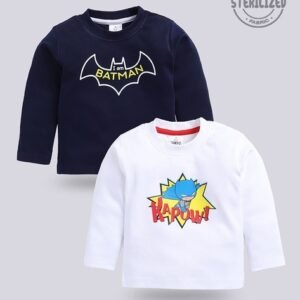 MOM'S LOVE Pack of 2 Batman Print Regular Fit Assorted T-Shirts