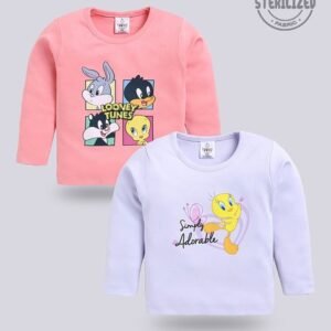 MOM'S LOVE Pack of 2 Printed Assorted Round-Neck T-Shirts