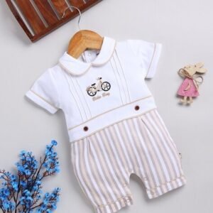MOM'S LOVE - Infants Cycle Print Cotton Romper