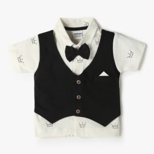 MOM'S LOVE Printed Twofer Top & Shorts Set