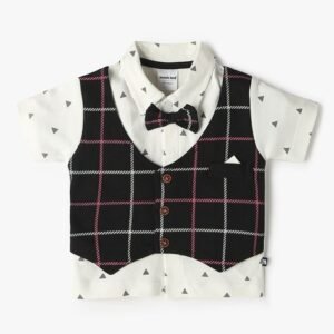 MOM'S LOVE Printed Twofer Top & Shorts Set