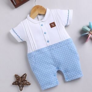 MOM'S LOVE - Infants Polka-Dot Print Cotton Rompers