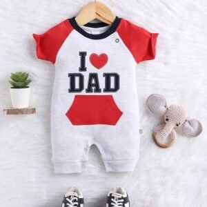 MOM'S LOVE - Boys Typography Patchwork Rompers