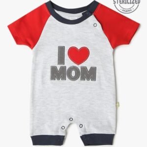 MOM'S LOVE - Cotton Romper with Appliques