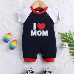 MOM'S LOVE - Cotton Romper with Appliques