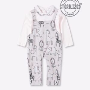 MOM'S LOVE Printed Dungarees & Top Set