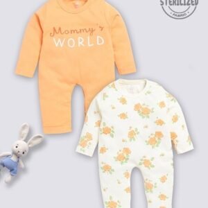 MOM'S LOVE - Pack of 2 Printed Round-Neck Rompers