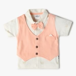 MOM'S LOVE Printed Twofer Top & Shorts Set