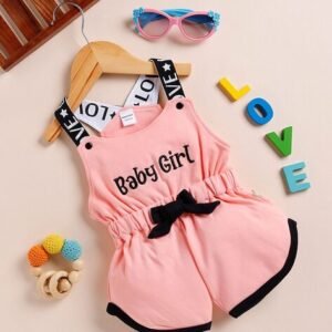 MOM'S LOVE Embroidered Cotton Playsuit with Bow