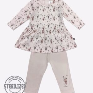 MOM'S LOVE Novelty Print Dress with Leggings