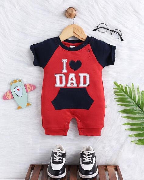 MOM'S LOVE - Boys Typography Patchwork Rompers