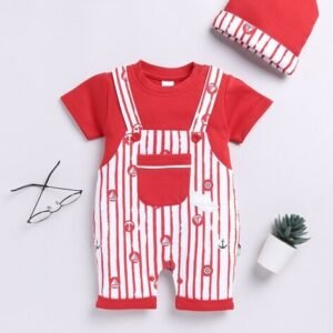 MOM'S LOVE - Printed Rompers with Beanie