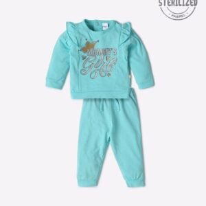 MOM'S LOVE Printed Cotton Top & Joggers Set