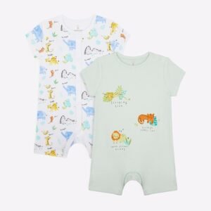 Mothercare - Pack of 2 Printed Rompers