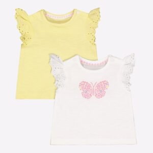 Mothercare Pack of 2 T-shirts with Butterfly Sleeves