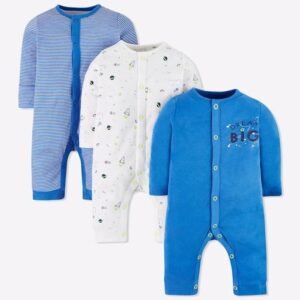 Mothercare - Pack of 3 Printed Cotton Rompers