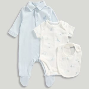 Mothercare - Infants Cotton Romper with Bodysuit & Bib