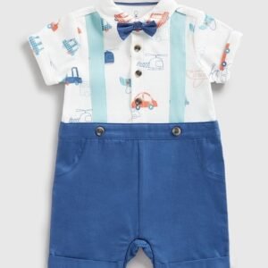 Mothercare - Infants Printed Romper with Bow Tie