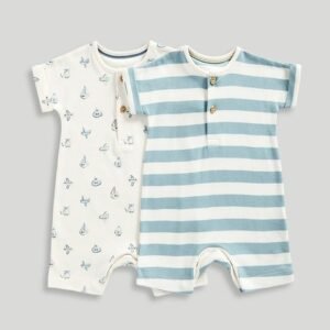 Mothercare - Infants Pack of 2 Printed Cotton Rompers