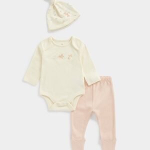 Mothercare Printed Onesie with Pants & Cap Set