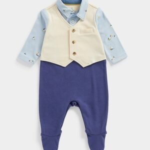 Mothercare - Colourblock Romper with Spread Collar