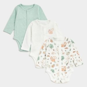 Mothercare - Pack of 3 Printed Cotton Rompers
