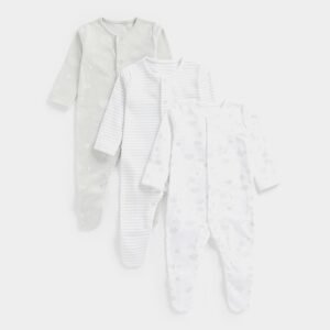 Mothercare Pack of 3 Printed Sleepsuits