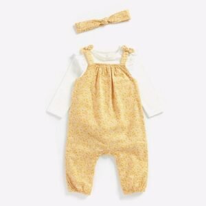 Mothercare Printed Dungarees with Top & Headband